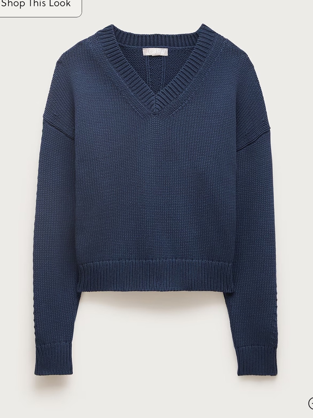 J crew navy Cotton-blend V-neck pullover sweater - Picture 3 of 4